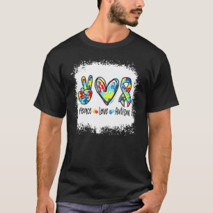 Camiseta Mês de Conscientização do Autismo Paz Amor Apoio D