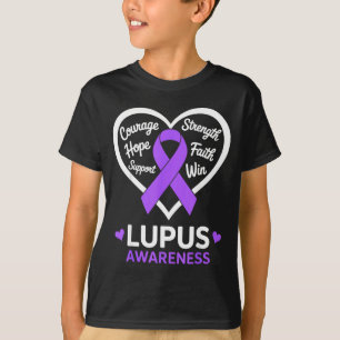 Camiseta Mês de conscientização do lúpus cardíaco fita roxa