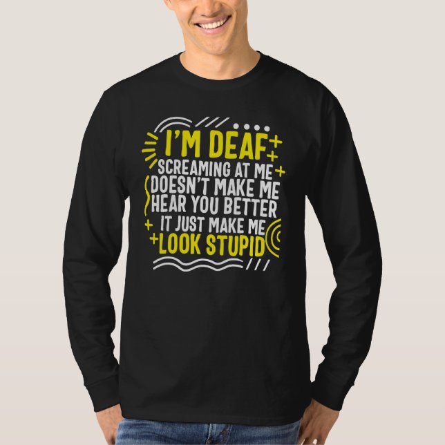 Camiseta Mês de Conscientização dos Surdos Estou Surdo Grit (Frente)