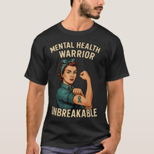 Camiseta Mês de Conscientização Inquebrantável Guerreiro de
