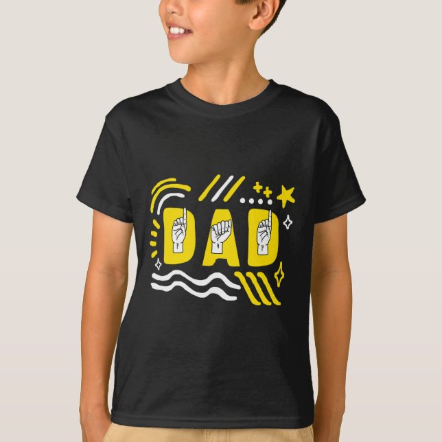 Camiseta Mês de Conscientização Papai Asl Presente do Dia d (Frente)