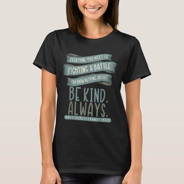 Camiseta Mês de Conscientização sobre Doenças de Saúde Ment (Frente)