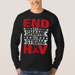 Camiseta Mês de Conscientização sobre HIV AIDS Acabe com a