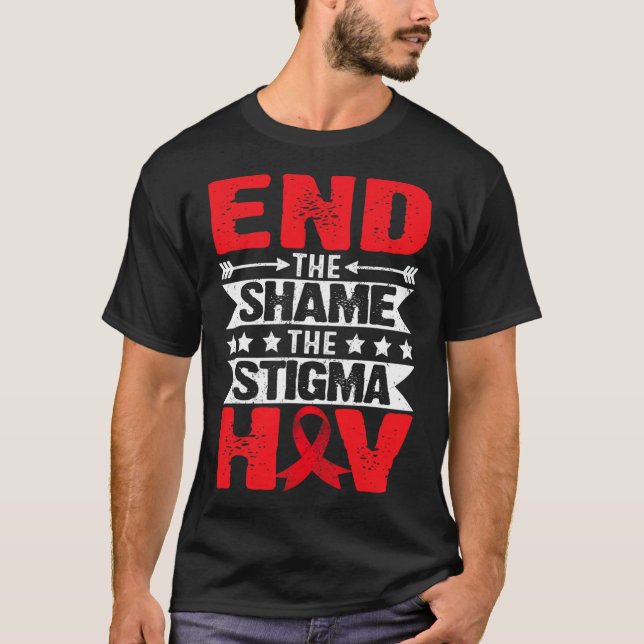 Camiseta Mês de Conscientização sobre Hiv Aids Acabe com a  (Frente)