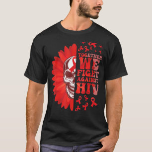 Camiseta Mês de Conscientização sobre HIV Aids Juntos luta