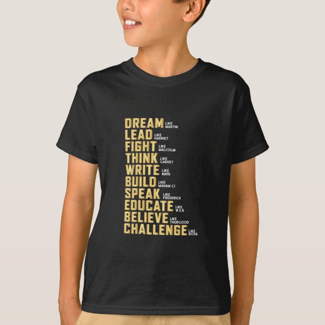 Camiseta Mês de História Negra para Melanina Afro-Americana (Frente)