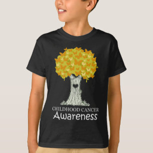 Camiseta Mês de Sensibilização do Friso Dourado do Cancer p