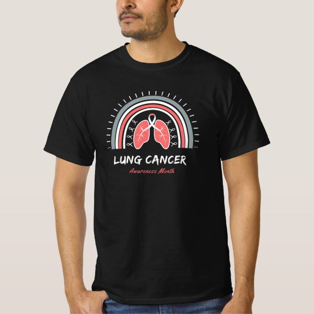 Camiseta mês de sensibilização para o cancer pulmonar (Frente)