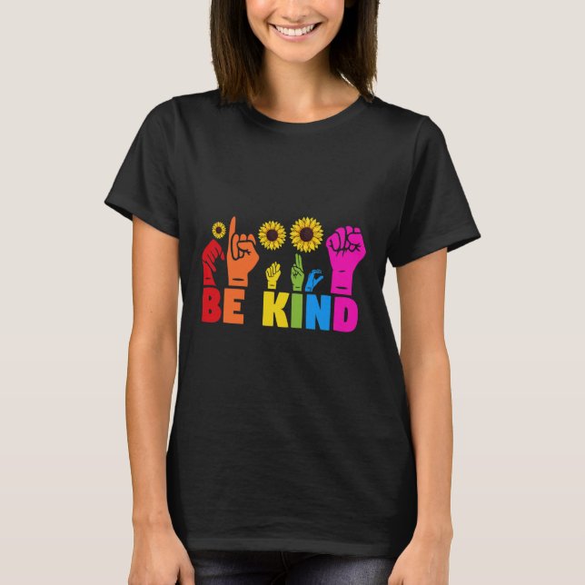 Camiseta Mês do Orgulho Arco-íris LGBT Sinal de Mão Asl Sej (Frente)