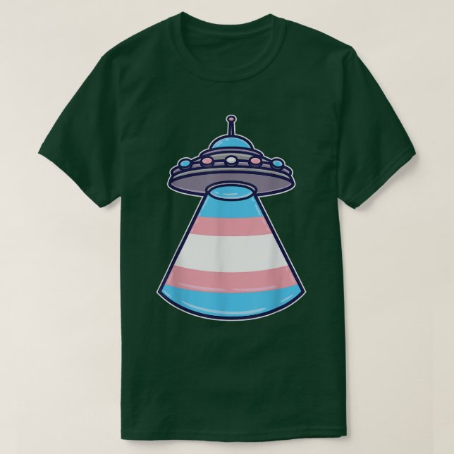 Camiseta Mês do Orgulho Espacial Transgênere Ufo Trans (Frente do Design)