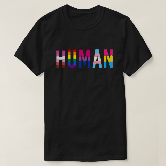 Camiseta Mês do Orgulho LGBTQ+ Humano - Transgênero, Lésbic (Frente do Design)