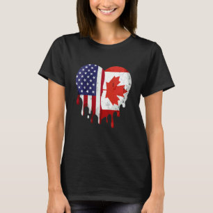 Camiseta Mês do Patrimônio Canadense Americano Bandeira do 