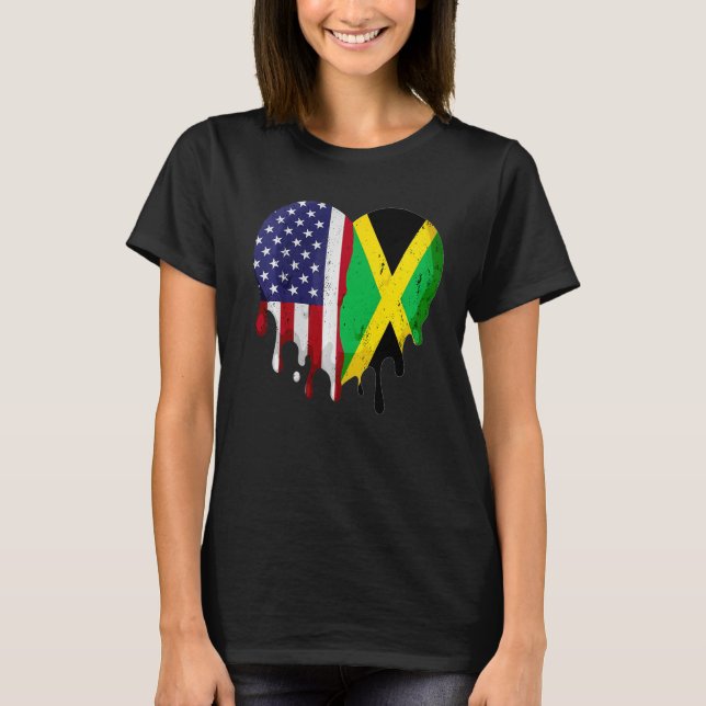 Camiseta Mês do Patrimônio Hispânico jamaicano-americano (Frente)