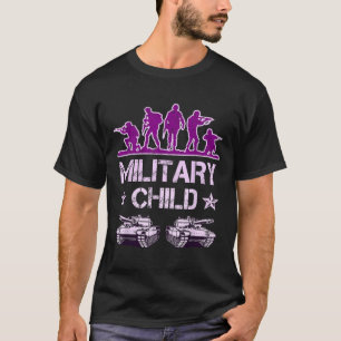 Camiseta Mês Infantil Militar Para Crianças Roxadas Para Ca