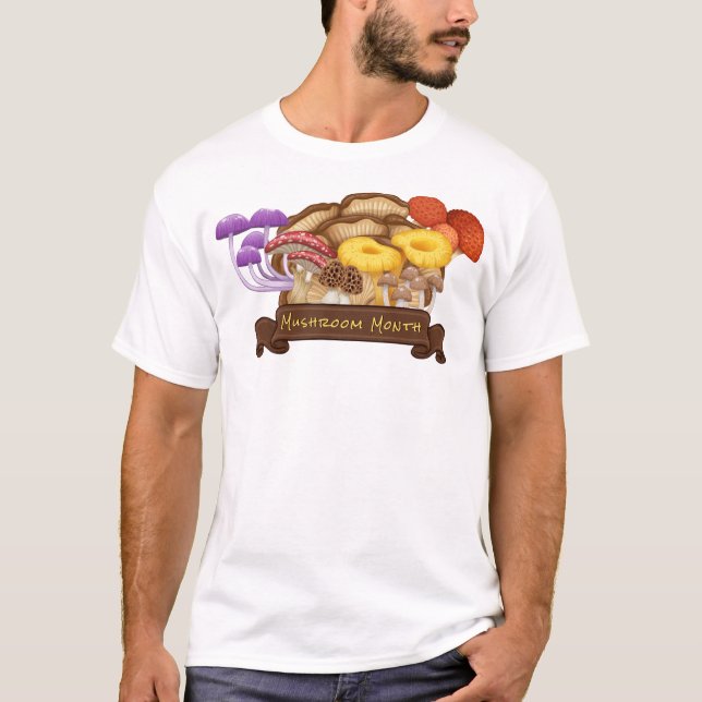 Camiseta Mês Nacional do Cogumelo (Frente)