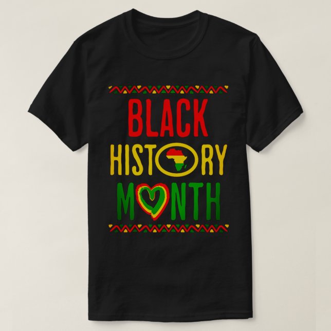 Camiseta Mês Negro, Décimo Junho, Mês da História Negra (Frente do Design)
