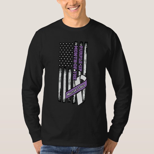 Camiseta Mês Roxo Da Criança Militar (Frente)