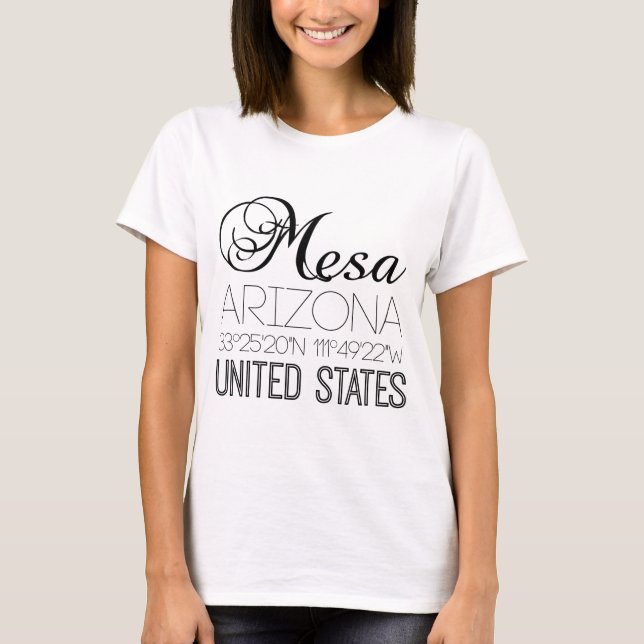 Camiseta Mesa, Arizona, elegante dos Estados Unidos (Frente)