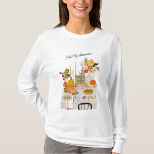 CAMISETA MESA DE DIA DE AÇÃO DE GRAÇAS ENCANTADORA PERSONAL