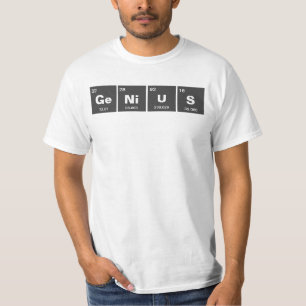 Camiseta Mesa de elementos periódica química: Gênio