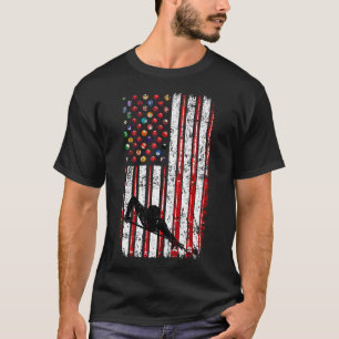 Camiseta Mesa de Sinuca com Bandeira Americana dos EUA