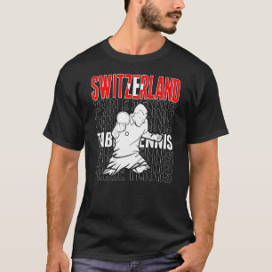 Camiseta Mesa de Tênis da Suíça Apoie o Ping Pong Suíço