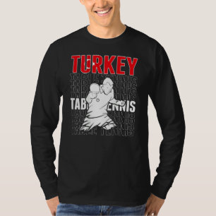 Camiseta Mesa de Tênis da Turquia Apoie o Ping Pong Turco