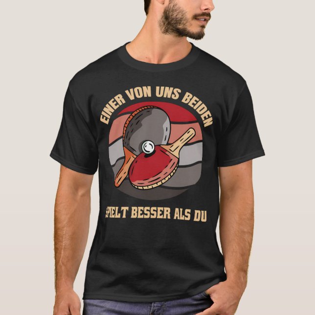 Camiseta Mesa de Tênis de Mesa Dito Engraçado Um de Nós Doi (Frente)