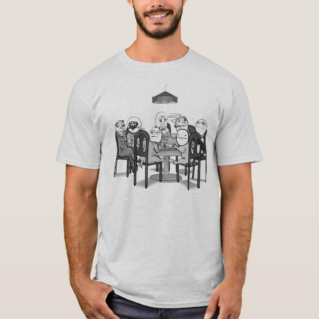Camiseta Mesa do póquer de Memes comigo cara aprovada etc. (Frente)