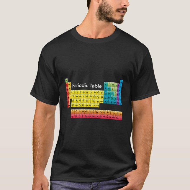 Camiseta Mesa Periódica De Cores De Elementos (Frente)