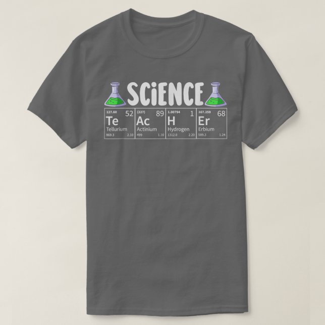Camiseta Mesa Periódica De ElementosProfessores De Ciências (Frente do Design)