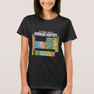 Camiseta Mesa Periódica De Filmes De Horror Ciência Da Quím