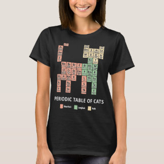 Camiseta Mesa Periódica De Gatos Homens Mulheres Crianças