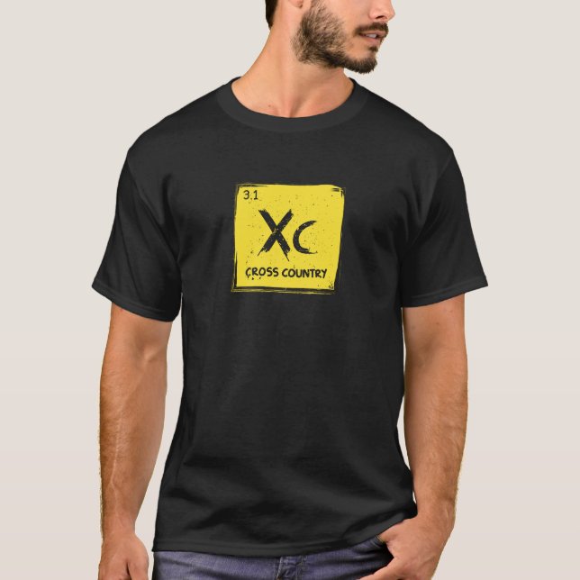 Camiseta Mesa periódica do centímetro cúbico XC Running do (Frente)