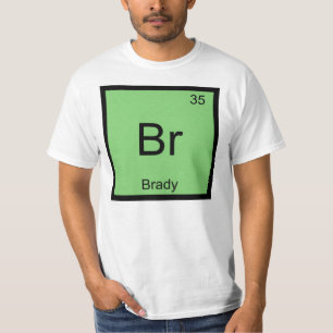 Camiseta Mesa Periódica do Elemento de Química de Nome Br