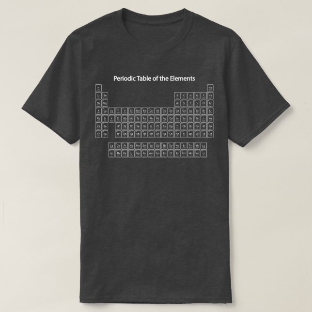 Camiseta Mesa periódica do ElementsScience Nerd Premium (Frente do Design)