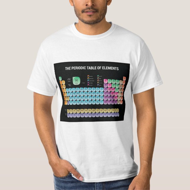 Camiseta Mesa periódica dos elementos travesseiro decorativ (Frente)