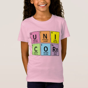 Camiseta Mesa periódica engraçada do arco-íris do unicórnio