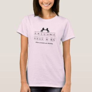 Camiseta Mesa Periódica Engraçada dos Unicórnios