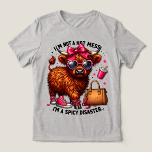 Camiseta Mesa Quente, Vaca Engraçada Em Highland