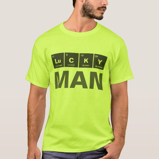 Camiseta Mesa química periódica dos elementos: LuCKY (Frente)