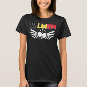 Camiseta Mesa Tenista Bélgica Apoie o Pingue-Pongue Belga