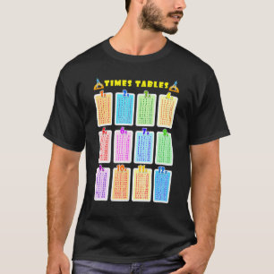 Camiseta Mesas De Multiplicação De Matemática Aprendendo Cr