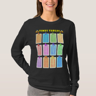 Camiseta Mesas De Multiplicação De Matemática Aprendendo Cr