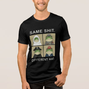 Camiseta Mesma Coisa Chapéu Diferente Sapo Engraçado Políti