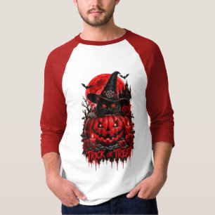 Camiseta Mesma Energia Assustadora Corvo Abóbora Gótica Hal