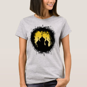 Camiseta Mesquita do Ramadão Negro e Dourada do Gótico Gr