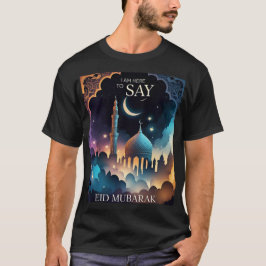 Camiseta Mesquita Eid Mubarak e Moon Mens Crescentes