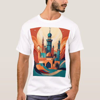 Camiseta Mesquita Serene Árabe: Impressão de Arte Cultural