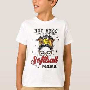 Camiseta Mess Always Stress Softball Mama